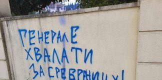 BRUKA I SRAMOTA: Sramne poruke na zidovima Ambasade BiH