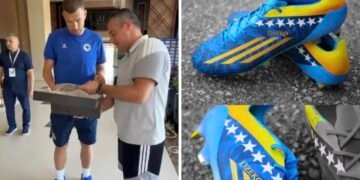 Džeko dobio unikatne kopačke prekrivene 18-karatnim zlatom: Pogledajte reakciju kapitena Zmajeva (VIDEO)