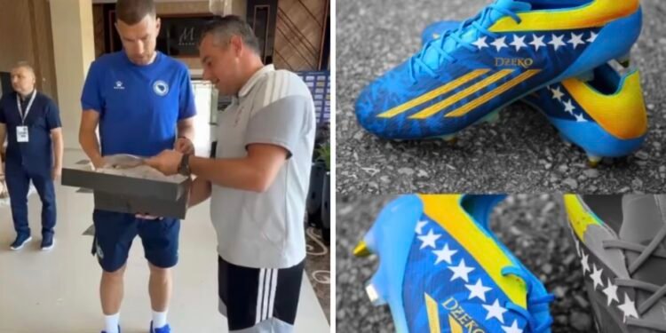 Džeko dobio unikatne kopačke prekrivene 18-karatnim zlatom: Pogledajte reakciju kapitena Zmajeva (VIDEO)