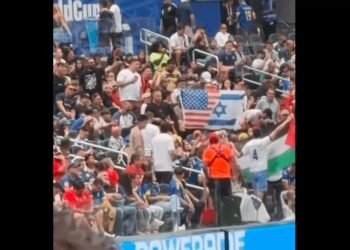 Pogledajte kako se navijač BiH suprotstavio muškarcu koji je podigao zastavu Izraela
