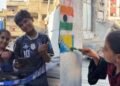 Djeca iz Palestine čula skandiranje bh. navijača pa na ruševinama nacrtala zastavu BiH: “Viva Bosnia”