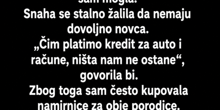 SNAHA MI JE GODINAMA GOVORILA DA NEMA NOVCA – A ONDA SAM U NJENOJ TORBI PRONAŠLA KLJUČ OD STANA ZA KOJI NIKO NIJE ZNAO
