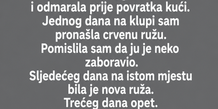 SVAKOG DANA MI JE OSTAVLJAO JEDNU RUŽU NA KLUPI – A ONDA SAM SAZNALA DA ME JE TRAŽIO VIŠE OD ČETRDESET GODINA