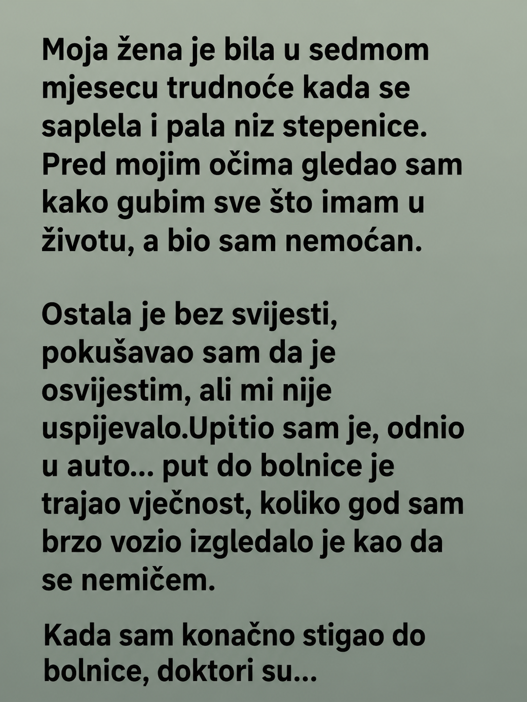 TRUDNA ŽENA MI JE PALA NIZ STEPENICE – A ONDA SAM OTKRIO DA MOŽDA NIJE BILA NESREĆA