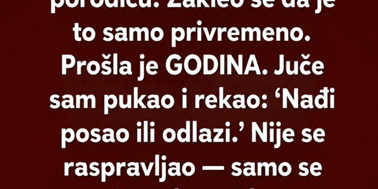 MISLIO SAM DA GODINU DANA IZDRŽAVAM NEZAPOSLENOG SINA – A ONDA MI JE DAO KOVERTU KOJA JE OTKRILA SVE