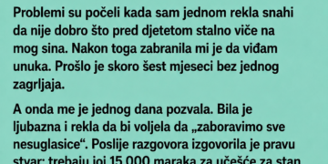 SNAHA MI JE ZABRANILA DA VIĐAM UNUKA, A ONDA JE OD MENE ZATRAŽILA 15.000 MARAKA