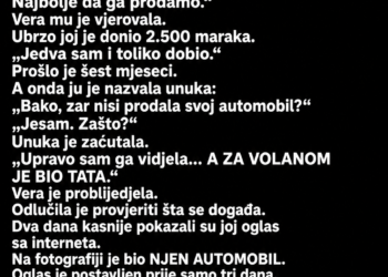 SIN JE MAJCI REKAO DA MORA PRODATI NJEN AUTO ZBOG POPRAVKE – A ONDA GA JE UNUKA SLUČAJNO VIDJELA ISPRED RESTORANA