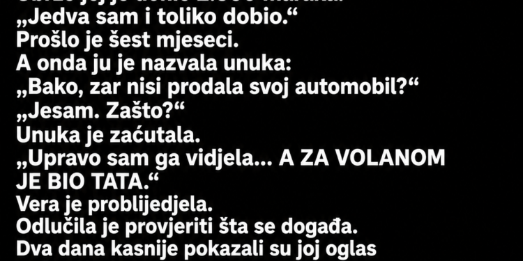 SIN JE MAJCI REKAO DA MORA PRODATI NJEN AUTO ZBOG POPRAVKE – A ONDA GA JE UNUKA SLUČAJNO VIDJELA ISPRED RESTORANA