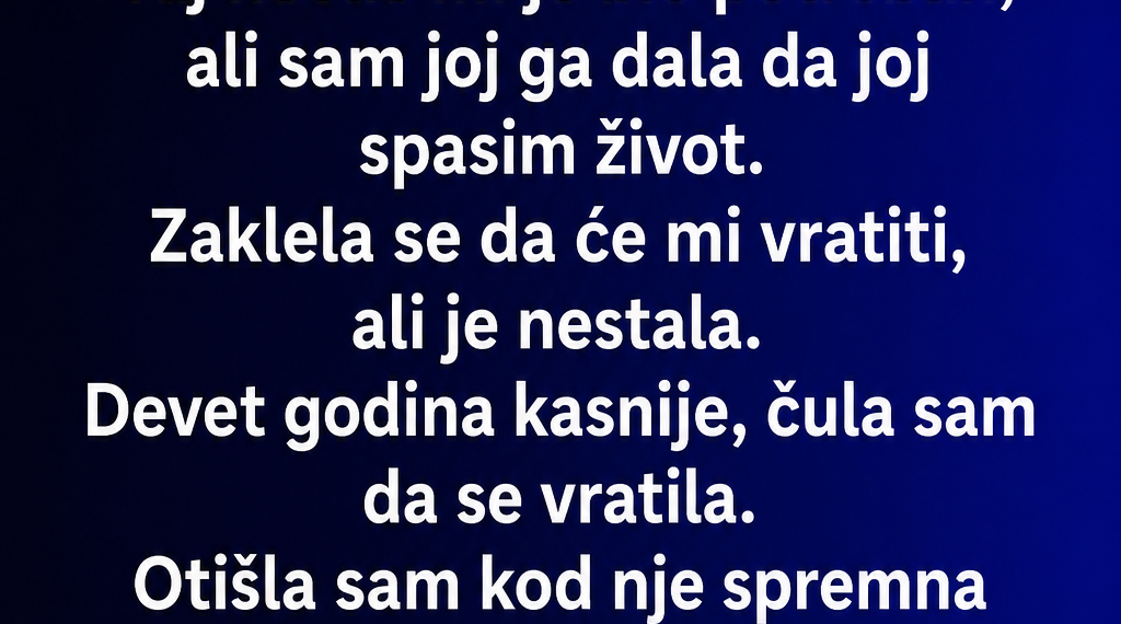 Na polici je stajala koverta sa mojim imenom.