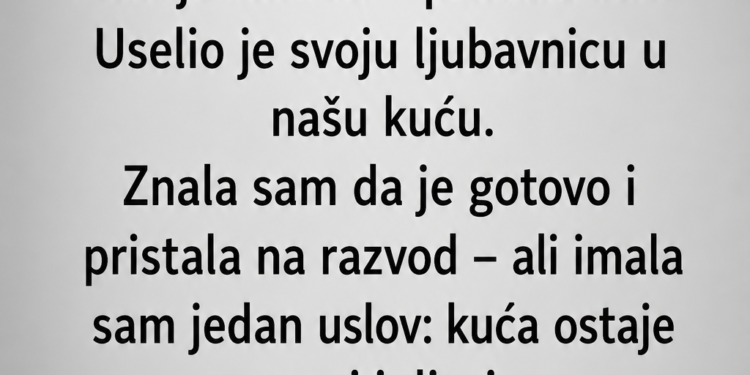 POSLIJE 30 GODINA OSTAVIO ME ZBOG MLAĐE: Kad ga je LJUBAVNICA napustila, tražio je da mu se VRATIM!