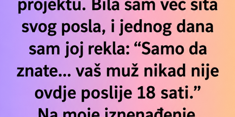 ŠEF ME TJERAO DA LAŽEM NJEGOVU ŽENU – ONDA MI JE OTKRILA TAJNU KOJU JE MJESECIMA SKRIVAO
