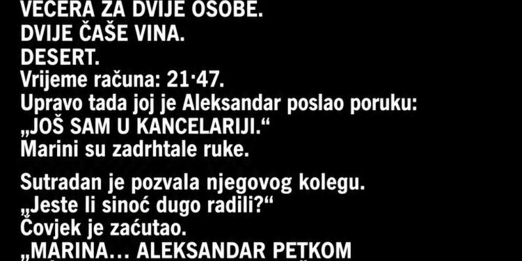 MUŽ JE SVAKOG PETKA OSTAJАO DUŽE NA POSLU – A ONDA JE ŽENA U NJEGOVOM DŽEPU PRONAŠLA RAČUN ZA DVIJE OSOBE