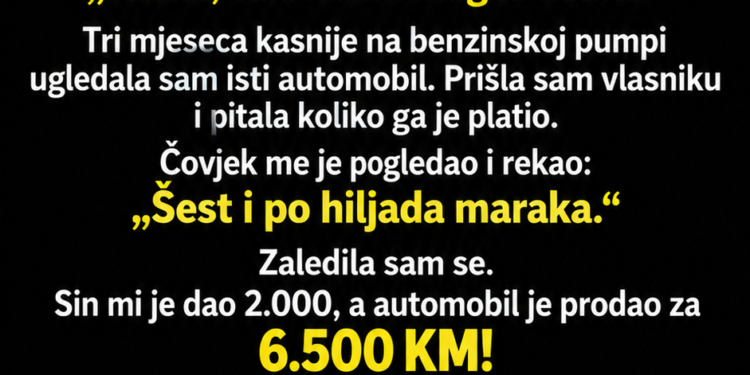 SIN MI JE REKAO DA JE PRODAO MOJ STARI AUTO ZA 2.000 KM – A ONDA ME JE NA BENZINSKOJ PUMPI ZAUSTAVIO NEPOZNAT ČOVJEK