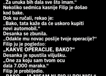 SIN JE MAJCI REKAO DA MU TREBA NOVAC ZA UNUKOVU OPERACIJU – A ONDA JE UNUK DOŠAO KOD BAKE I POSTAVIO JEDNO PITANJE