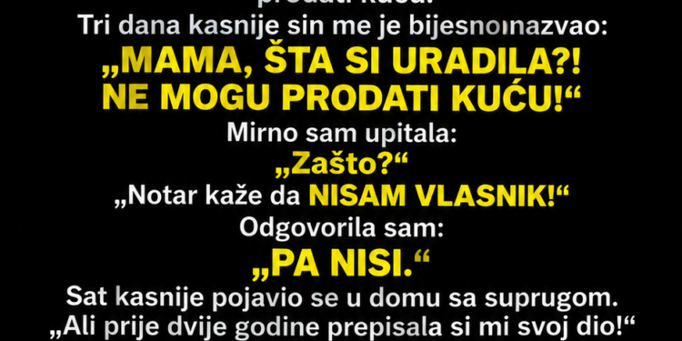 SIN ME JE SMJESTIO U STARAČKI DOM I REKAO: „OVDJE ĆE TI BITI BOLJE“