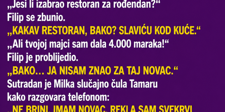 SNAHA JE SVEKRVI TRAŽILA NOVAC ZA UNUKOVU PROSLAVU – A ONDA JE BAKA SLUČAJNO ČULA ŠTA JE REKLA PRIJATELJICI