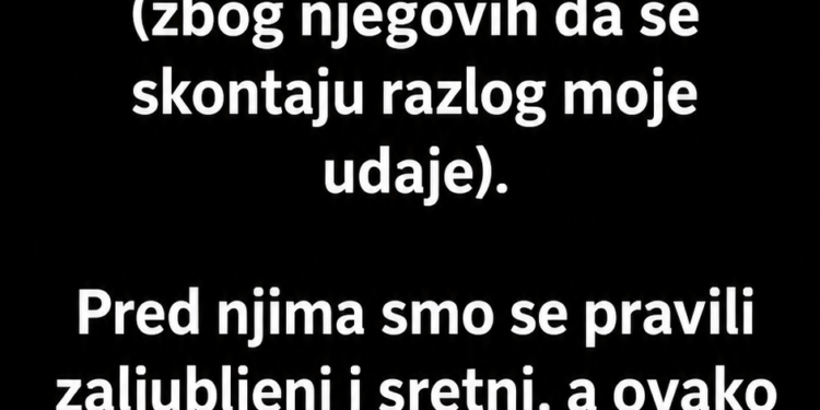 BRAK JE TREBAO BITI SAMO ZBOG PAPIRA – A ONDA JE POSLIJE TRI MJESECA PIJAN PRIZNAO ISTINU