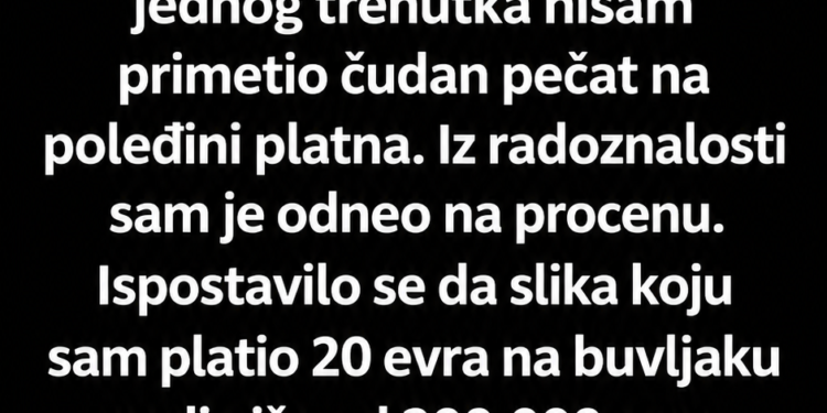 KUPIO SAM STARU SLIKU ZA 20 EVRA – KADA SAM SAZNAO ŠTA SE KRIJE U RAMU, OSTAO SAM BEZ RIJEČI!