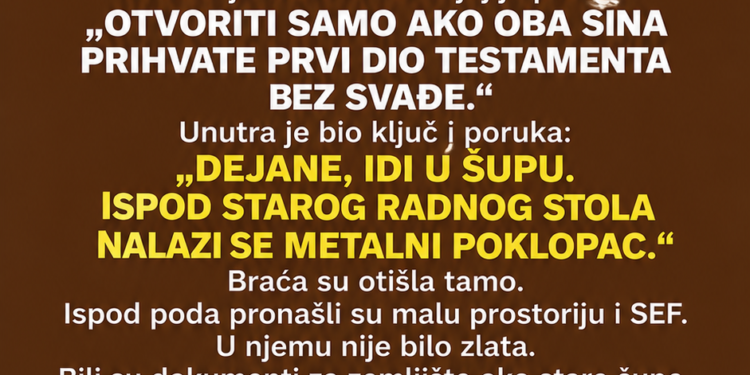 OTAC JE STARIJEM BRATU OSTAVIO KUĆU, FIRMU I 40 HEKTARA ZEMLJE, A MLAĐEM SAMO STARU ŠUPU