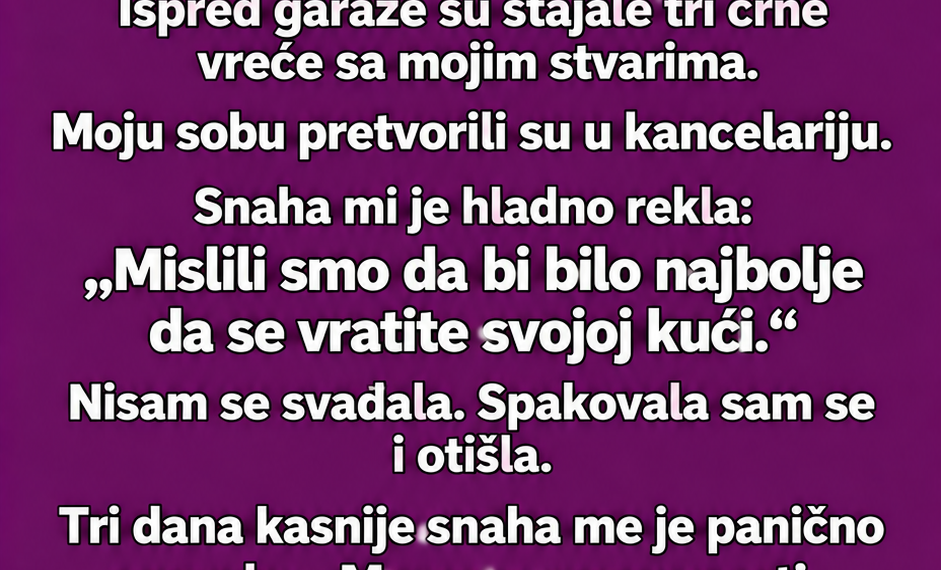 SNAHA JE BACILA MOJE STVARI IZ SOBE DOK SAM BILA U BOLNICI – ALI NIJE ZNALA ŠTA SAM OSTAVILA U ORMARU
