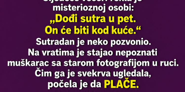 SVEKRVA JE SVAKЕ VEČERI U 23 SATA IZLAZILA NA TERASU I ZVALA ISTI BROJ — KADA SAM JEDNOM ČULA ŠTA GOVORI, ISPUSTILA SAM ČAŠU IZ RUKE…