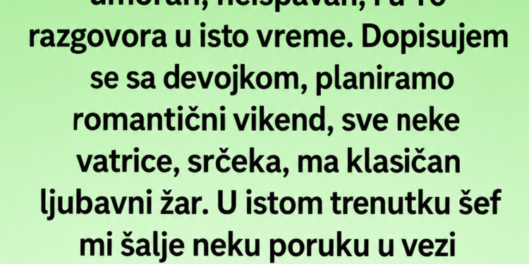 GREŠKOM JE POSLAO LJUBAVNU PORUKU ŠEFU – OD TOG DANA U FIRMI GA ZOVU „ZVERKO“