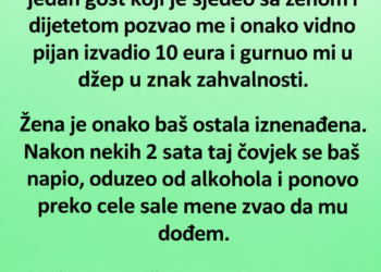 PIJANI GOST MI JE DAO 60 EURA BAKŠIŠA – A ONDA MI JE NJEGOVA ŽENA OTKRILA ISTINU