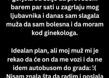 SLAGALA SAM MUŽA DA IDEM KOD GINEKOLOGA KAKO BIH VIDJELA LJUBAVNIKA – A ONDA SAM GA UGLEDALA IZA NAS
