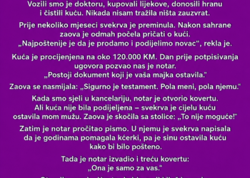 SVEKRVA JE SVE OSTAVILA MOM MUŽU – A ONDA JE NOTAR IZVADIO KOVERTU SA MOJIM IMENOM!