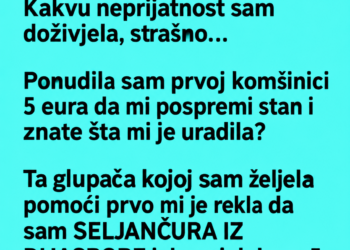 PONUDILA SAM KOMŠINICI 5 EURA DA MI POMOGNE OKO STANA – NJENA REAKCIJA ME JE OSTAVILA BEZ RIJEČI…
