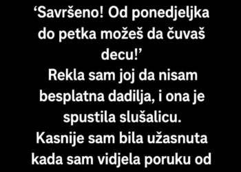OTIŠLA SAM U PENZIJU, A SNAJA ME ODMAH PROGLASILA BESPLATNOM DADILJOM – ONDA MI JE SIN NAPISAO: „DUGUJEŠ NAM!“