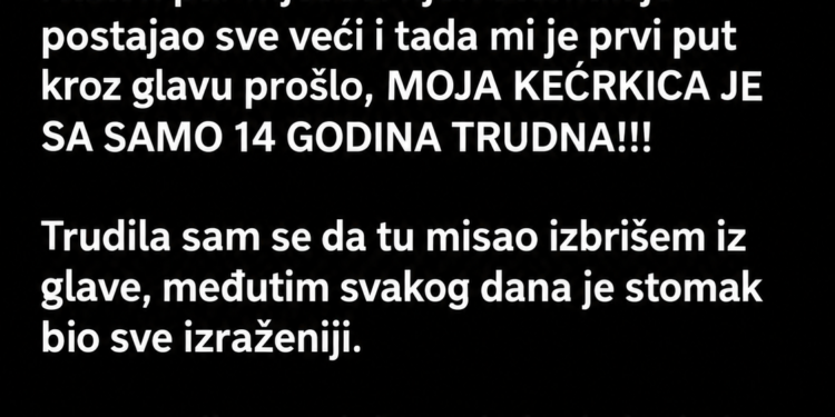 MISLILA SAM DA JE MOJA 14-GODIŠNJA KĆERKA TRUDNA: Kada je ginekolog završio pregled, rekao mi je nešto što nisam očekivala