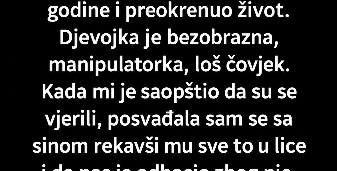 SIN SE PONOVO VJERIO – A ONDA MI JE NA VRATA DOŠLA NJEGOVA BIVŠA!
