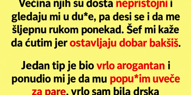 GOST MI JE PONUDIO NOVAC ZA NEPRISTOJNU USLUGU, A JA SAM GA ODBILA: Kada sam poslije smjene krenula kući, na parkingu su me sačekali…