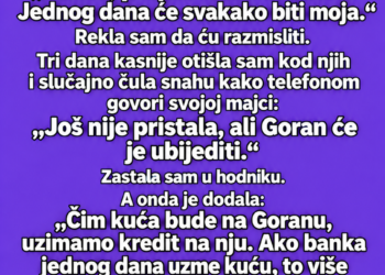 SIN JE TRAŽIO DA MU PREPIŠEM KUĆU – TRI DANA KASNIJE ČULA SAM ŠTA JE SNAHA REKLA MAJCI